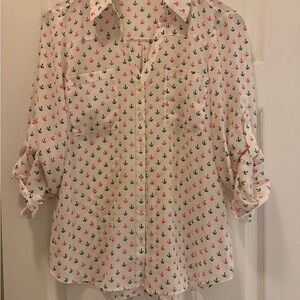 Express Anchors away Print Portofino Blouse